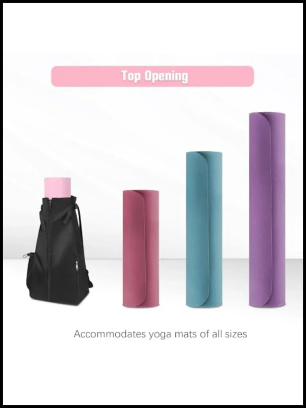 WOMACO Yoga Mat Bag with Backpack Straps and Side Pockets Nylon